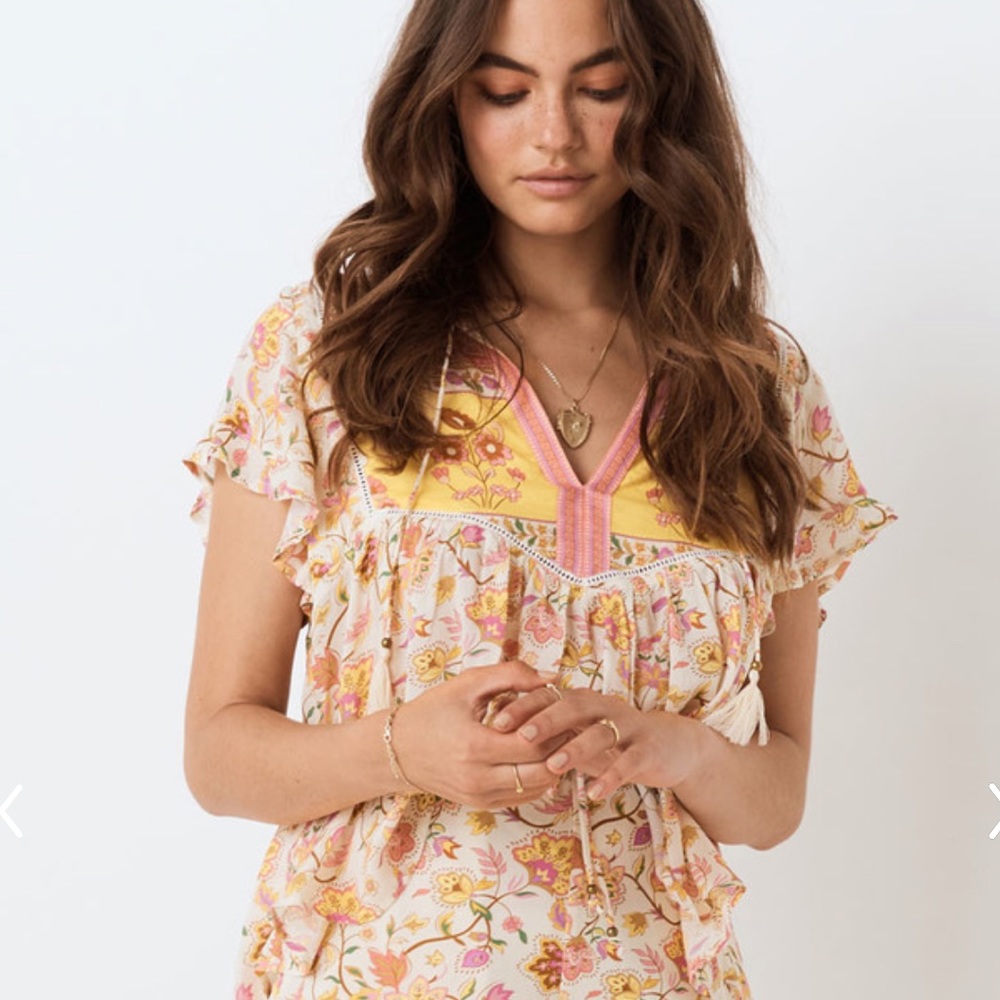 🌺SOLD🌺 SPELL Portobello Road Short Slv Blouse M